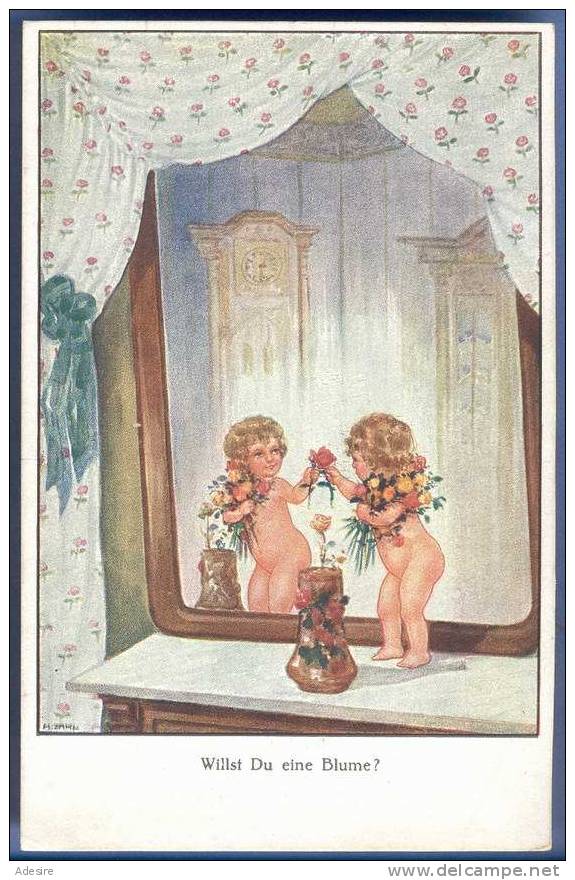 Willst Du Eine Blume ?, , Künstlerkarte Um 1910, Verlag Hermann Wolff Berlin - Sonstige & Ohne Zuordnung