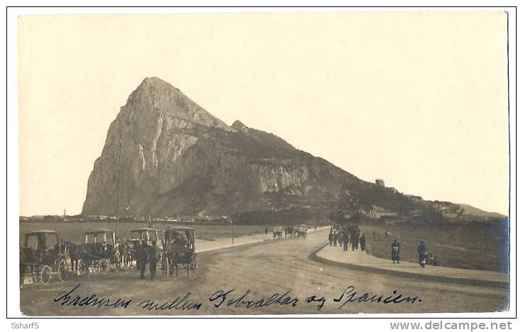 GIBRALTAR Real Photo Sent 1920 Horse Carriages Animated - Gibilterra