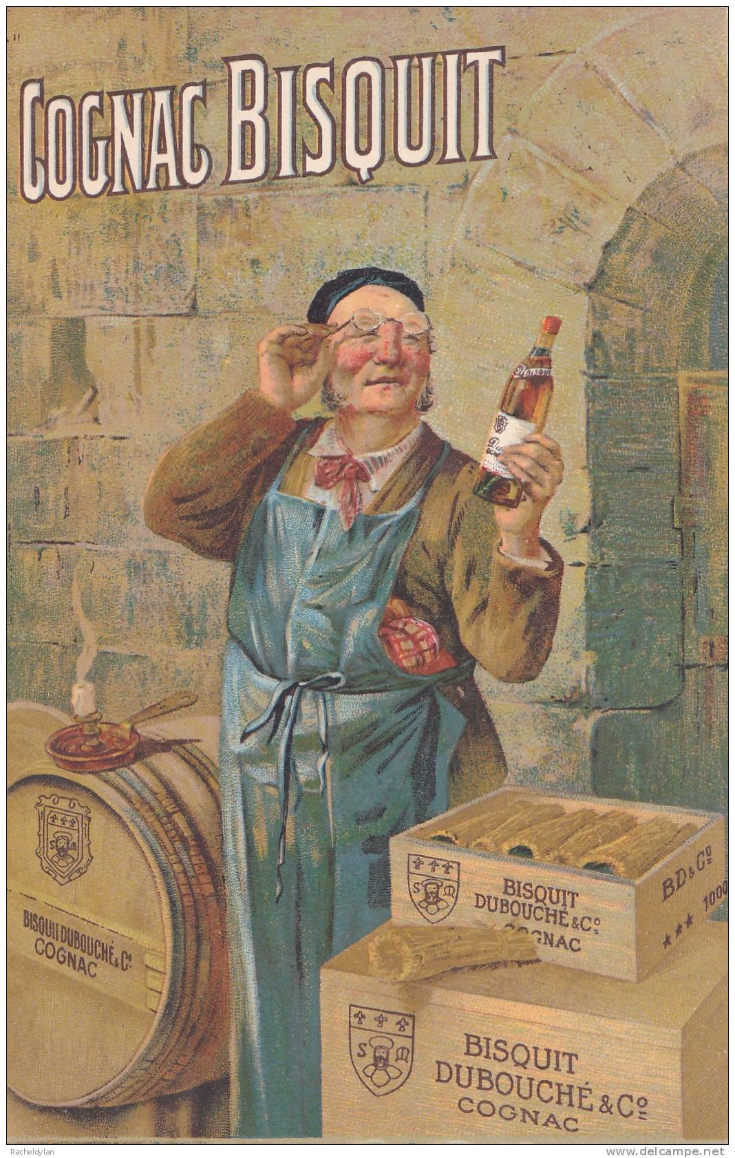 CARTE POSTALE PUBLICITAIRE " COGNAC BISQUIT "  " DUBOUCHE & C°  " - Publicidad