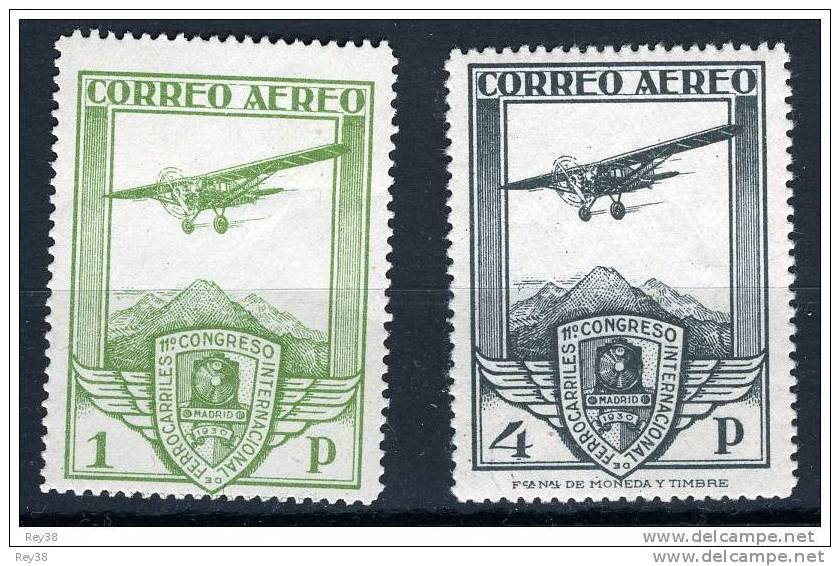 1930. FERROCARRILES AEREO*,  1 Y 4 PESETAS, VALORES PRINCIPALES* - Unused Stamps