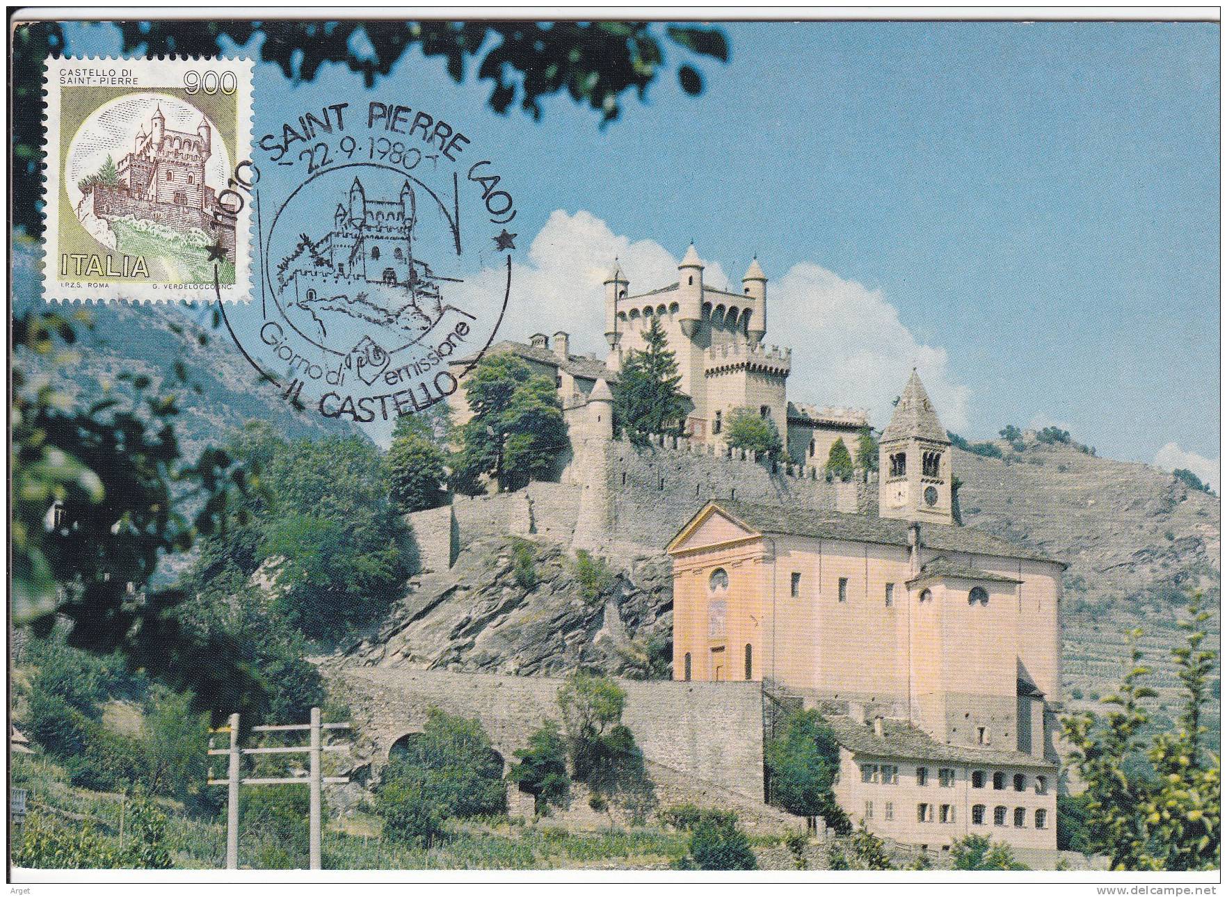 Carte-Maximum ITALIE N°Yvert 1455 (AOSTE - Château De St Pierre) Obl Sp Ill 1er Jour - Maximumkaarten