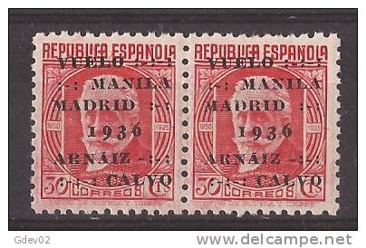 ES741-L3988.España.Spain.  Espagne. VUELO MANILA-MADRID.Francisco Rein Loring.1936 (Ed 741** Par) .LUJO - Nuevos