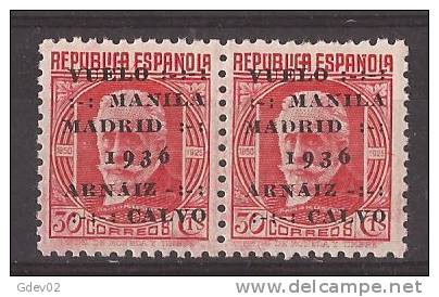 ES741-L3988TCE.España. Spain  Espagne. 1º VUELO MANILA-MADRID .Francisco Rein Loring. 1936 (Ed 741** Par) .LUJO - Onderzoekers