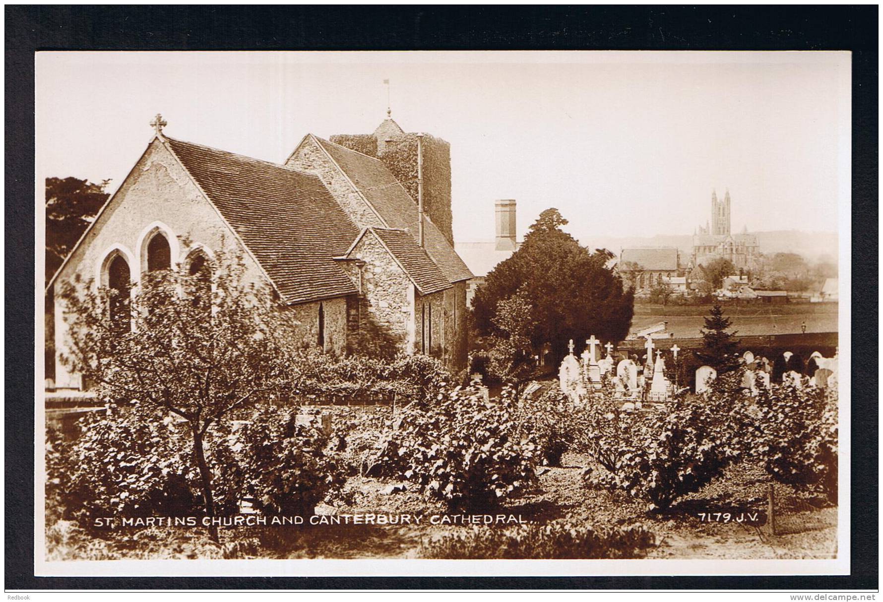 RB 740 - Real Photo Postcard - St Martins Church &amp; Canterbury Cathedral Kent - Canterbury