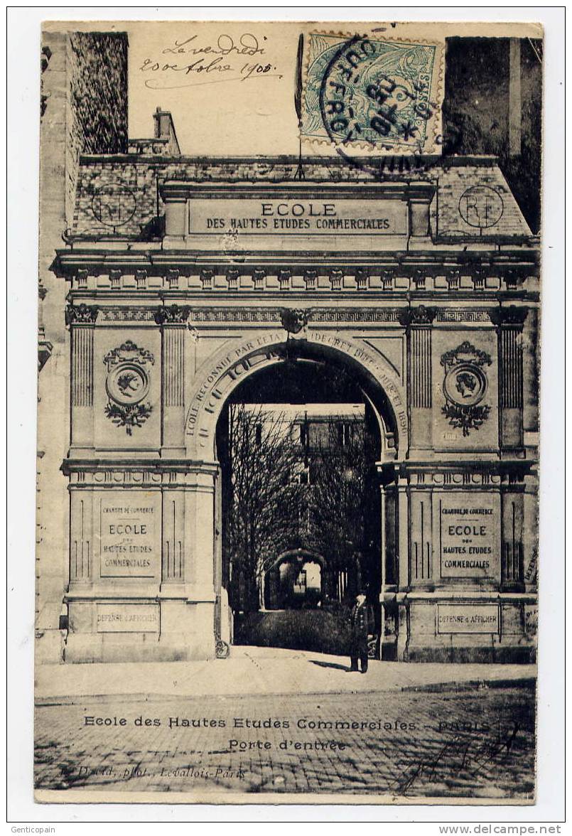 Q29 - PARIS - L´école Des Hautes Etudes Commerciales - Porte D'entrée (1905) - Education, Schools And Universities