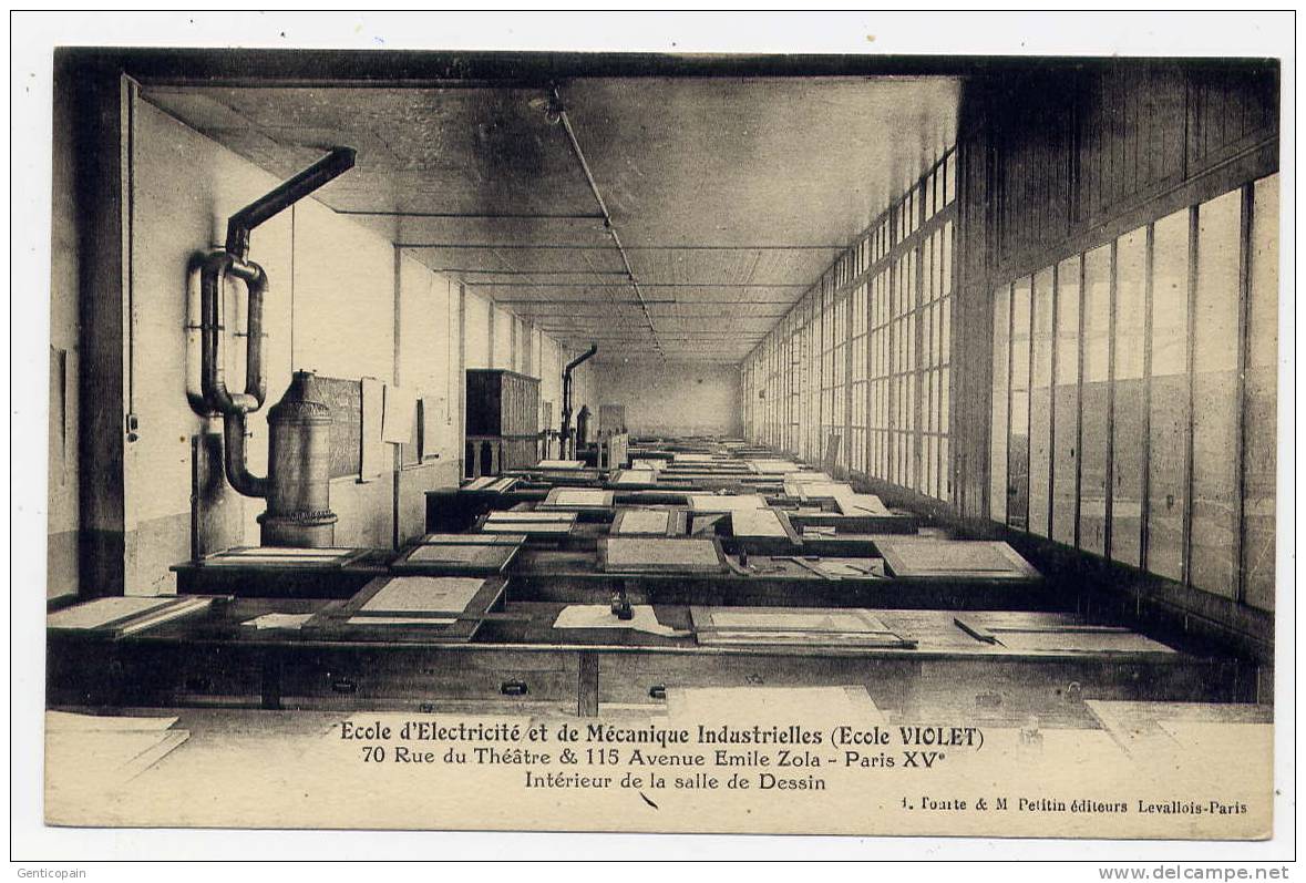 Q29 - PARIS XV - école D'électricité Et De Mécanique Industrielle (école VIOLET) - Intérieur De La Salle De Dessin - Enseignement, Ecoles Et Universités