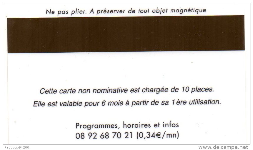 CARTE CINEMA-CINECARTE     REX/VARIETES  MELUN   Le Roi Scorpion - Biglietti Cinema