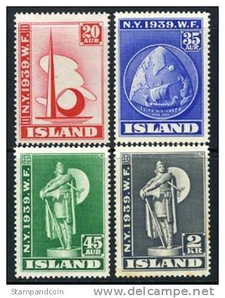 Iceland #213-16 (Michel 204-207) Mint VLH  NY World's Fair Set From 1939 - Unused Stamps