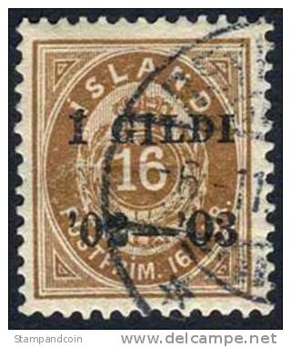Iceland #55 XF Used 16a From 1902-03 Set - Used Stamps