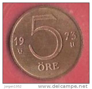 SWEDEN   # 5 ØRE  BRONZE FROM YEAR 1973 - Suède