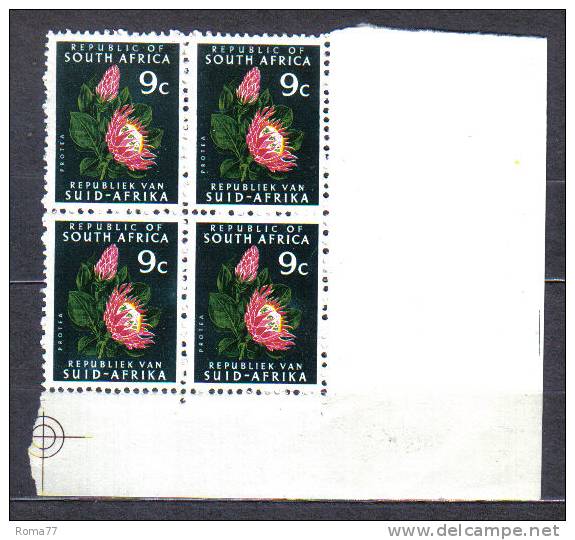 ENR7 - SUD AFRICA 1972 , Quartina Del N Yvert 337H  ***  Senza Filigrana - Unused Stamps