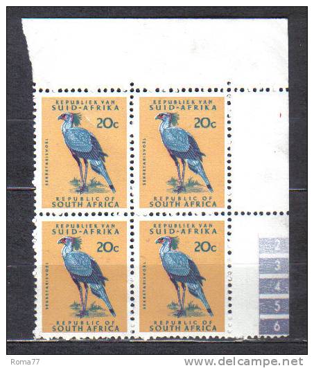 ENR8 - SUD AFRICA 1972 , Quartina Del N Yvert 337L  ***  Senza Filigrana - Unused Stamps