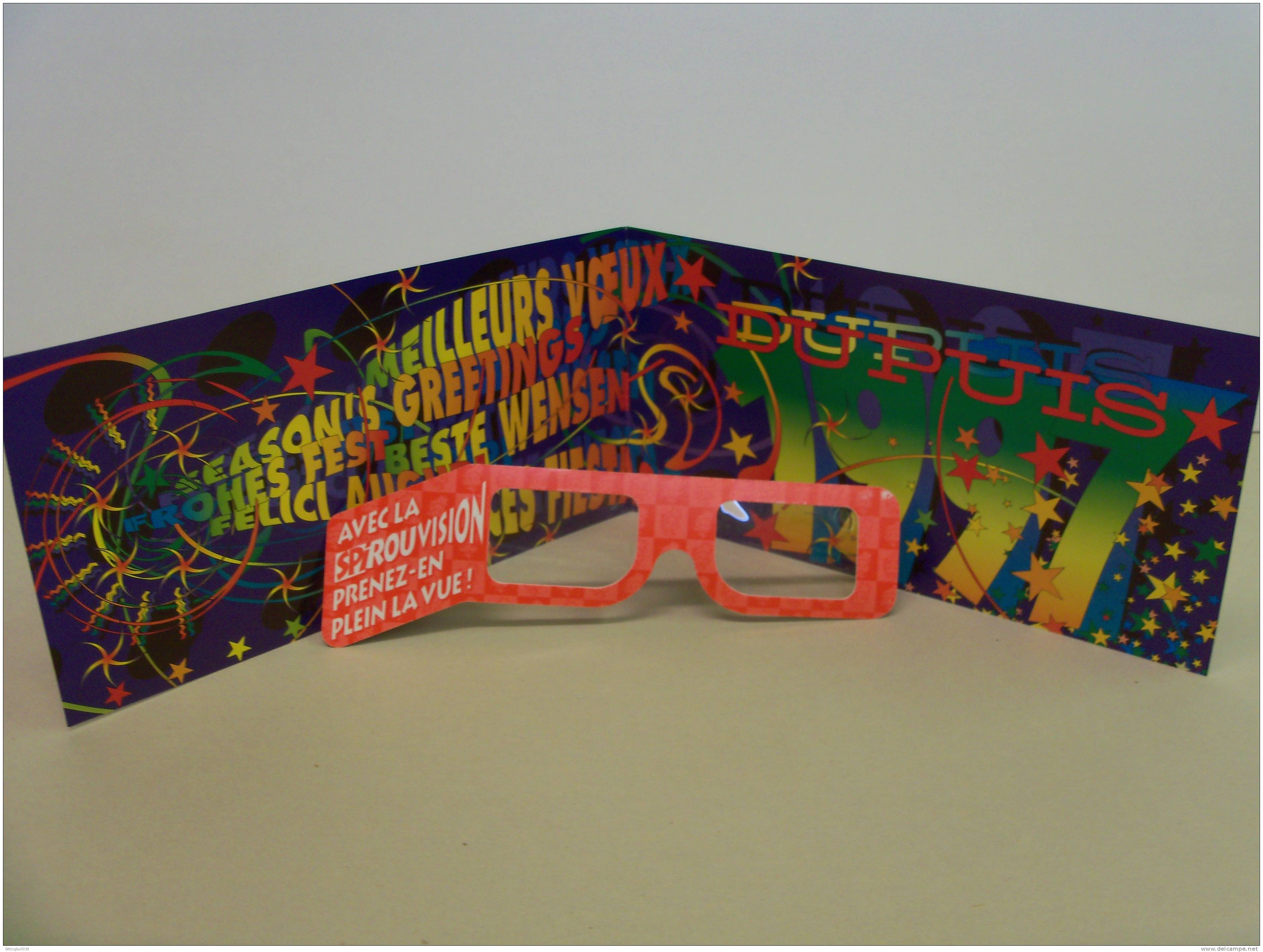 TOME Et JANRY. Carte De Voeux Des Ed. Dupuis 1997, En 3D, Avec Lunettes SPIROUVISION ! - Advertentie