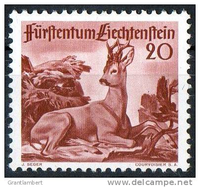 Liechenstein 1946 Wild Life 20r Roebuck Mint No Gum  SG 283 - Gebruikt