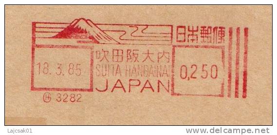 A1 Japan 1985 Machine Stamp Postmark SUITA HANDAINAI Cut Fragment - Oblitérés