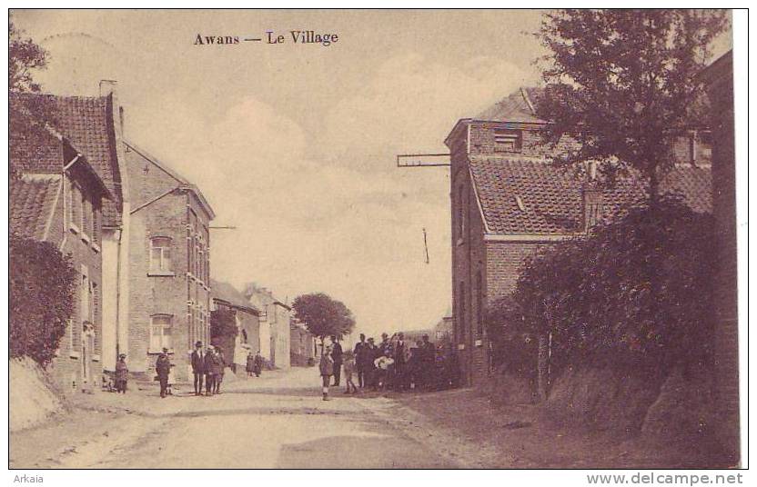 AWANS = Le Village - Carte Animée (edit. H. Kaquet) écrite - Awans