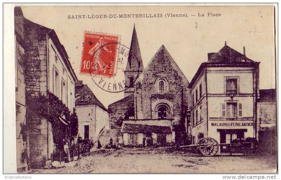 St Léger De Montbrillais..... La Place Magasin..Ferblantier - Autres & Non Classés