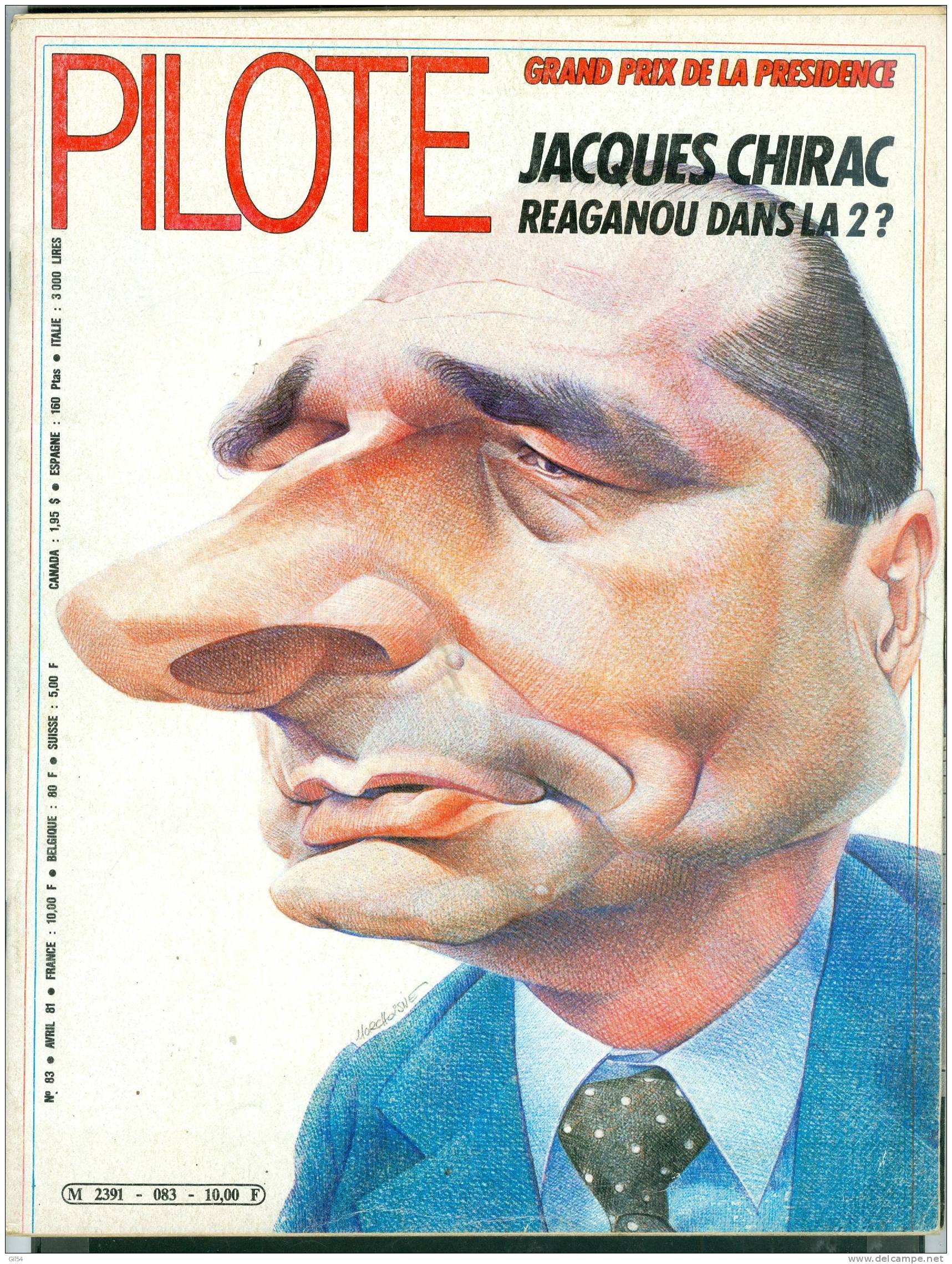 Pilote Mensuel , N°83 -  Avril 1981 - Jacques Chirac  - Pilote 03 - Pilote