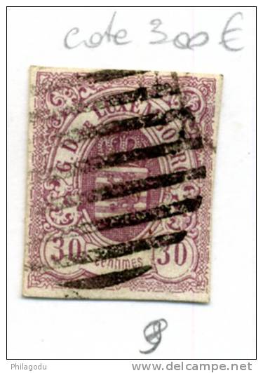 9 Oblit  Barres       Cote 300 E  Avec 4 Marges - 1859-1880 Coat Of Arms