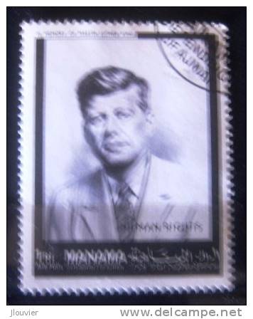 Timbre : J.F. Kennedy - In Memory Of Martin Luther King - Human Rights. Manama. Poste Aérienne. Y.T. N° PA 7B - 1968. - Kennedy (John F.)