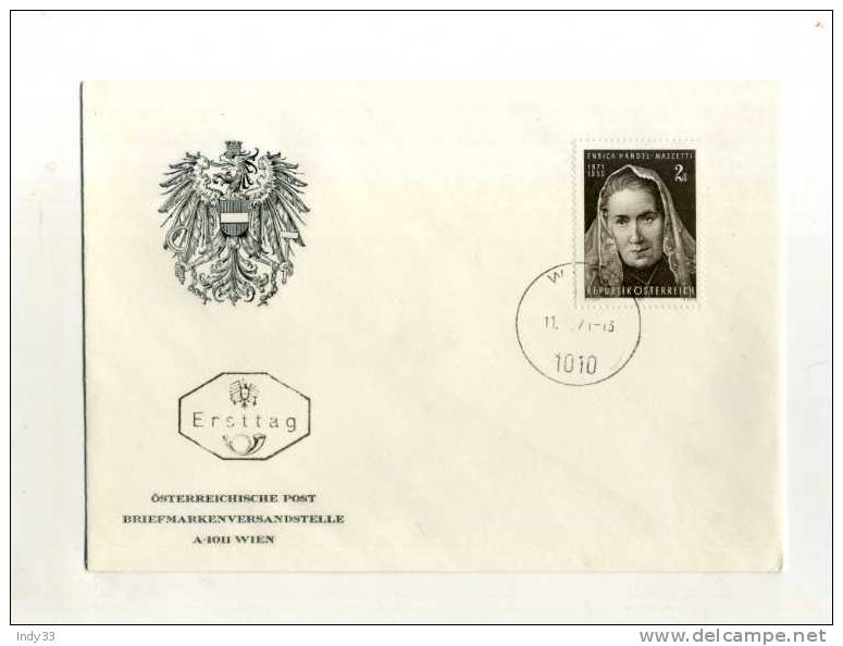 - AUTRICHE . AFFRANCHISSEMENT SIMPLE SUR ENVELOPPE COMMEMORATIVE  DE 1971 - Lettres & Documents