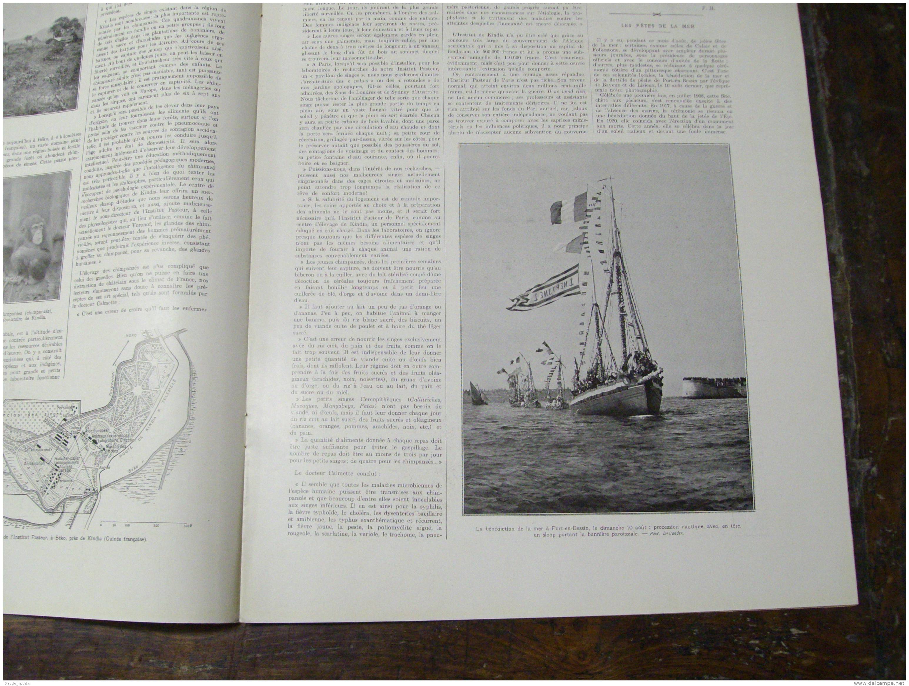 1924  La Trés Vieille ARMORIQUE ; Bénédictions De La MER ;Béko ; Tombeaux Phéniciens Et Les Mosaïques Romaines D' UTIQUE - L'Illustration