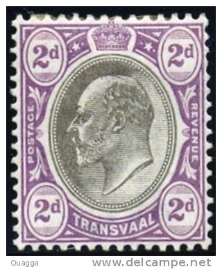 Transvaal 1902. 2d Black And Purple (wmk.CA). SACC 252*, SG 246* - Transvaal (1870-1909)