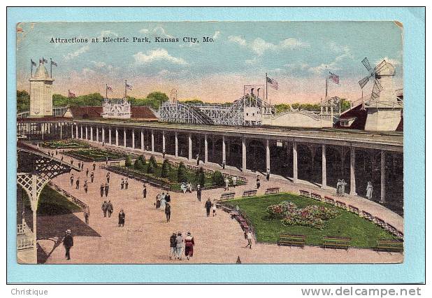 Attractions At Electric Park, Amusement Park, Kansas City, MO.  1900-10s - Kansas City – Missouri