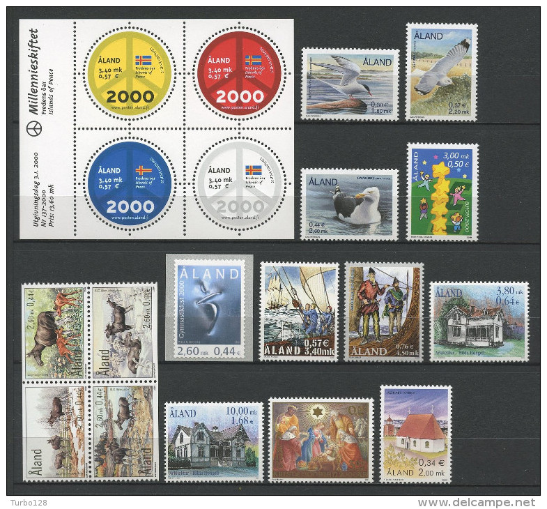 ALAND Année Complète 2000 N° 164 à 182 ** Neufs = MNH Superbes Cote 32,90 € Jahrgang Annata Completa - Aland