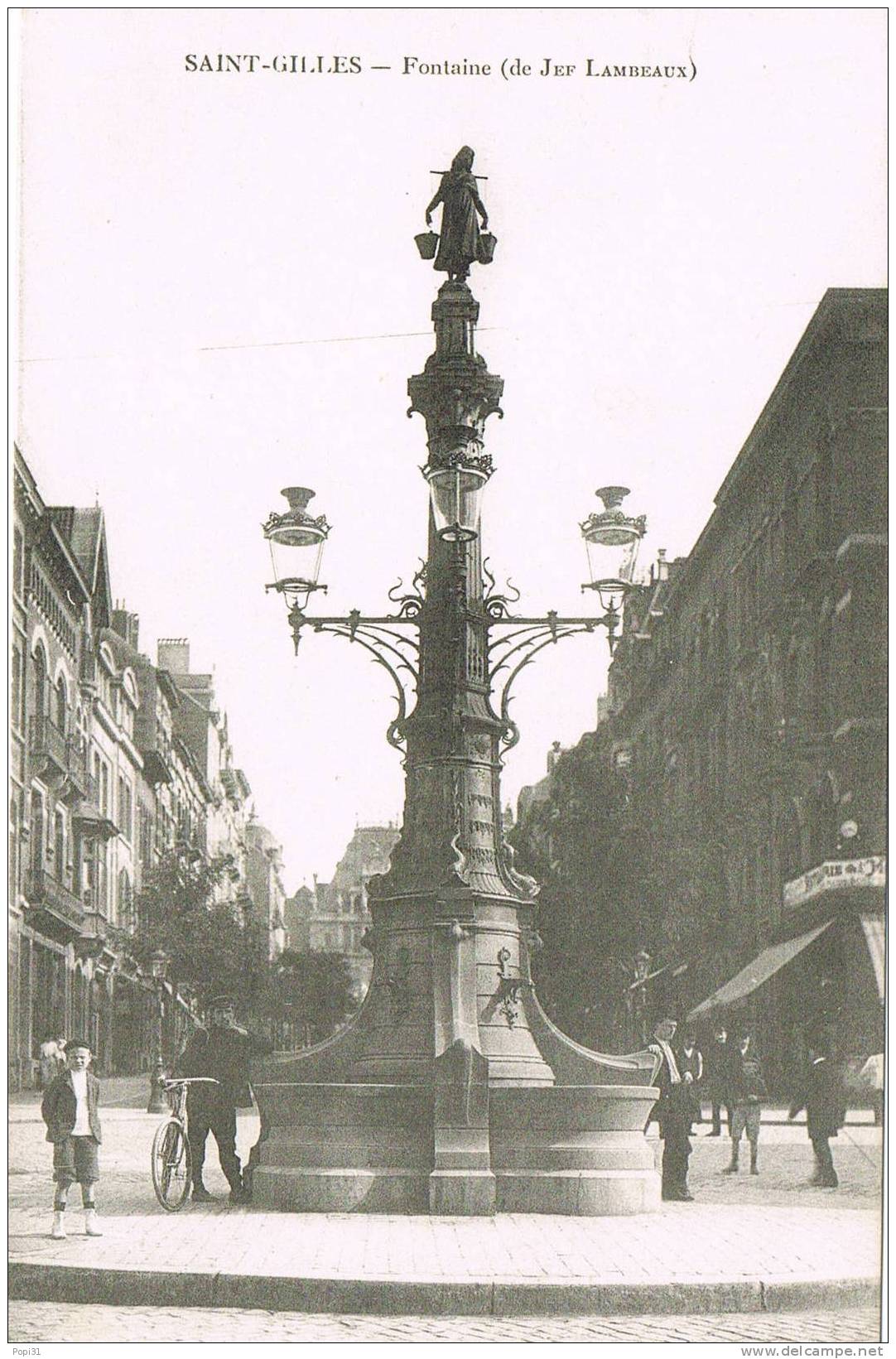 Bruxelles + Saint Gilles - Fontaine De Jef Lambeaux + Avec Cycliste - St-Gilles - St-Gillis