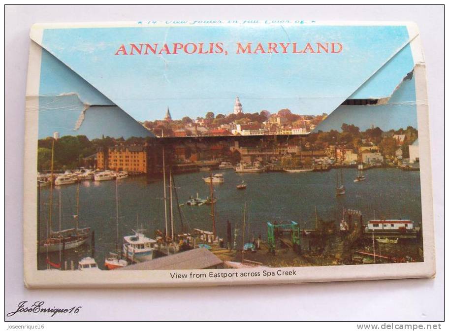 GREETINGS FROM HISTORIC ANNAPOLIS. CAPITAL OF MARYLAND. 14 VIEW FOLDER - Annapolis