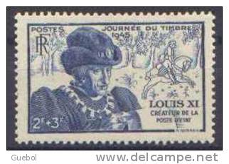 France Histoire - N°  743 * Journée Du Timbre 45 - Louis XI - Roi De France - Bois Cheval Cavalier - Sonstige & Ohne Zuordnung