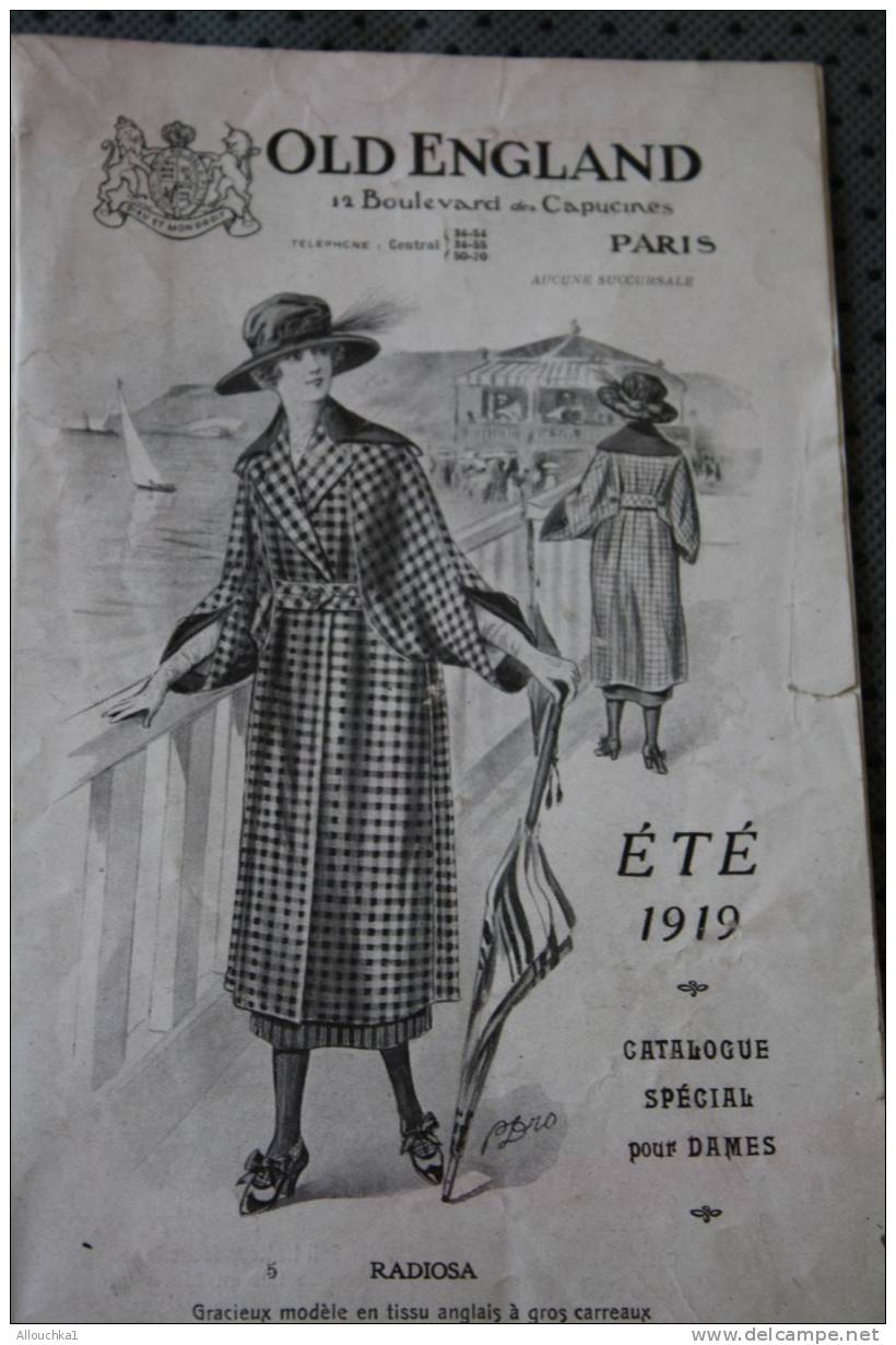 ETE 1919 MODE   HABITS DE J DAMES   OLD ENGLAND à PARIS  REVUE  PUBLICITAIRE - 1900-1940