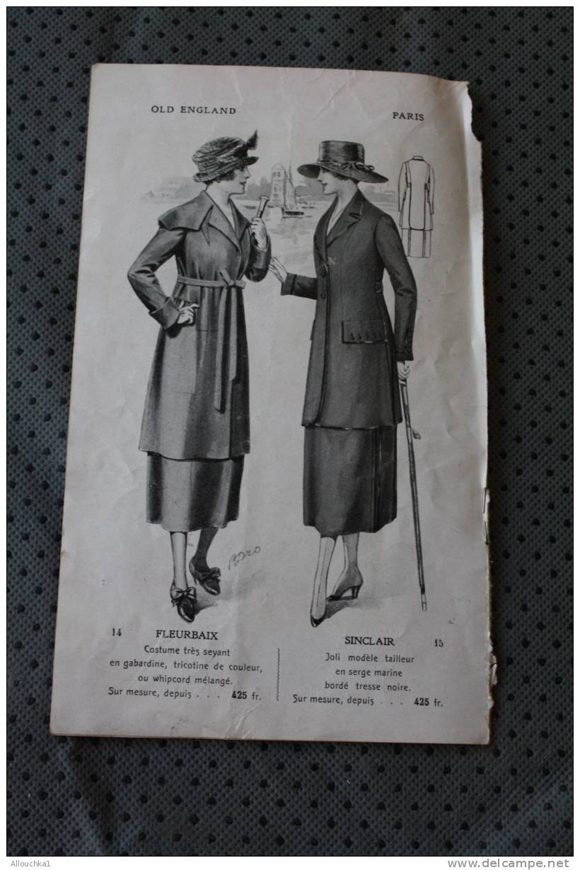 ETE 1919 MODE   HABITS DE J DAMES   OLD ENGLAND à PARIS  REVUE  PUBLICITAIRE - 1900-1940