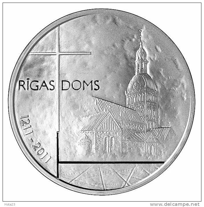 LATVIA Silver Coin 2011 Riga Cathedral , Angel, Proof - 1 Lats - Letonia