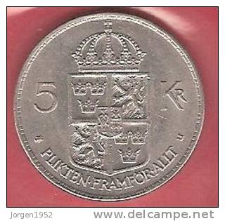 SWEDEN # 5 KR.  KOBBERNIKKEL FROM YEAR 1972 - Suède