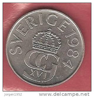 SWEDEN # 5 KR.  KOBBERNIKKEL FROM YEAR 1984 - Suède