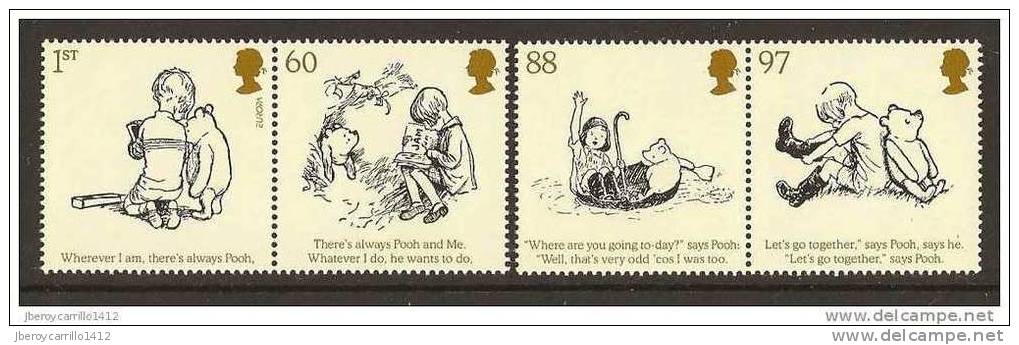 GREAT BRITAIN - WINNIE-the-POOH Y EUROPA 2010 -TEMA " LIBROS INFANTILES".- SERIE De 4 V De La HOJITA BLOQUE - 2010