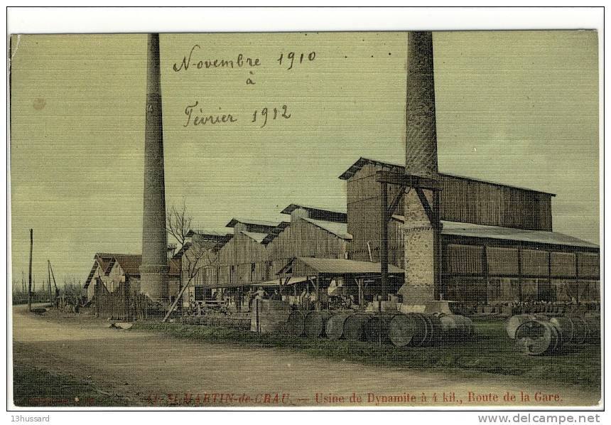 Carte Postale Ancienne Saint Martin De Crau - Usine De Dynamite à 4 Km, Route De La Gare - Industrie - Other & Unclassified