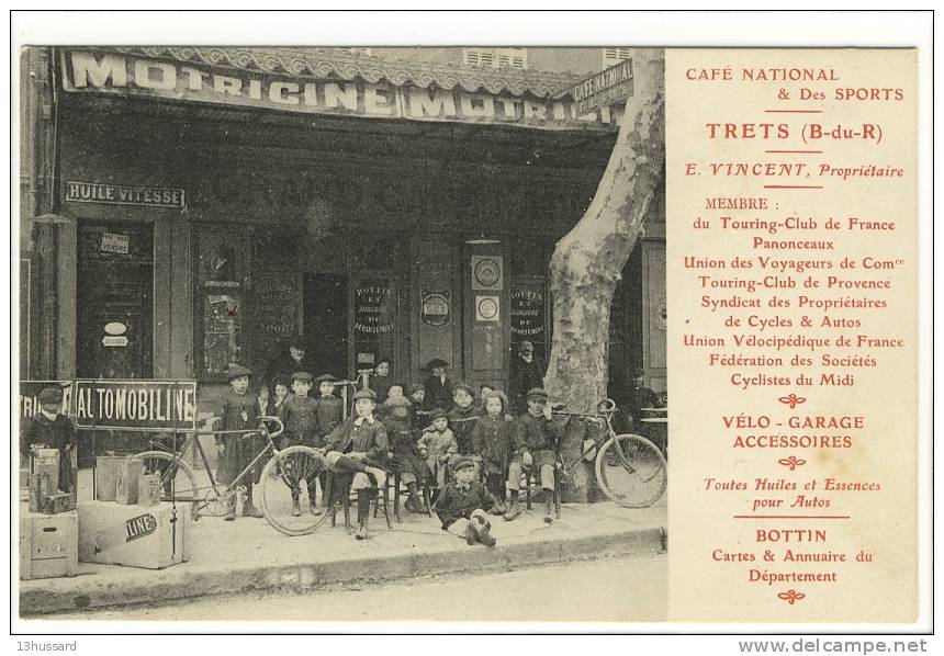 Carte Postale Ancienne Trets - Café National & Des Sports. E. Vincent, Propriétaire - Trets