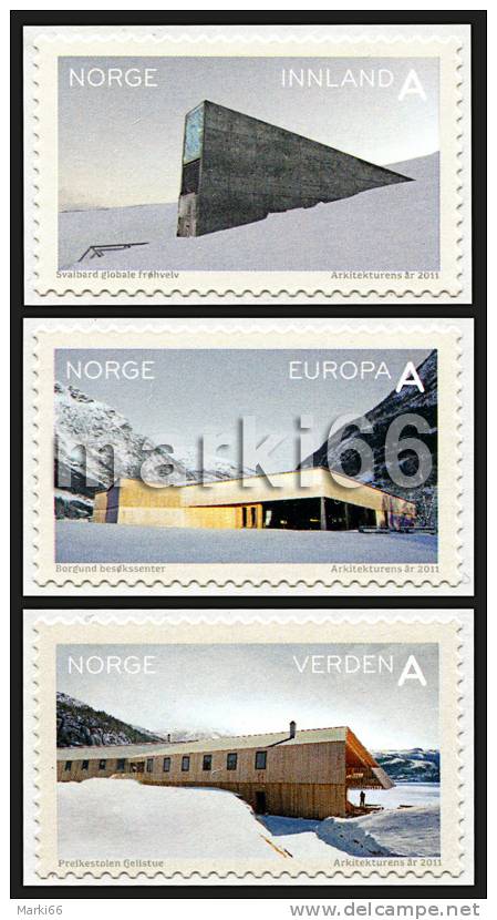 Norway - 2011 - Tourism - Modern Architecture - Mint Stamp Set - Nuevos