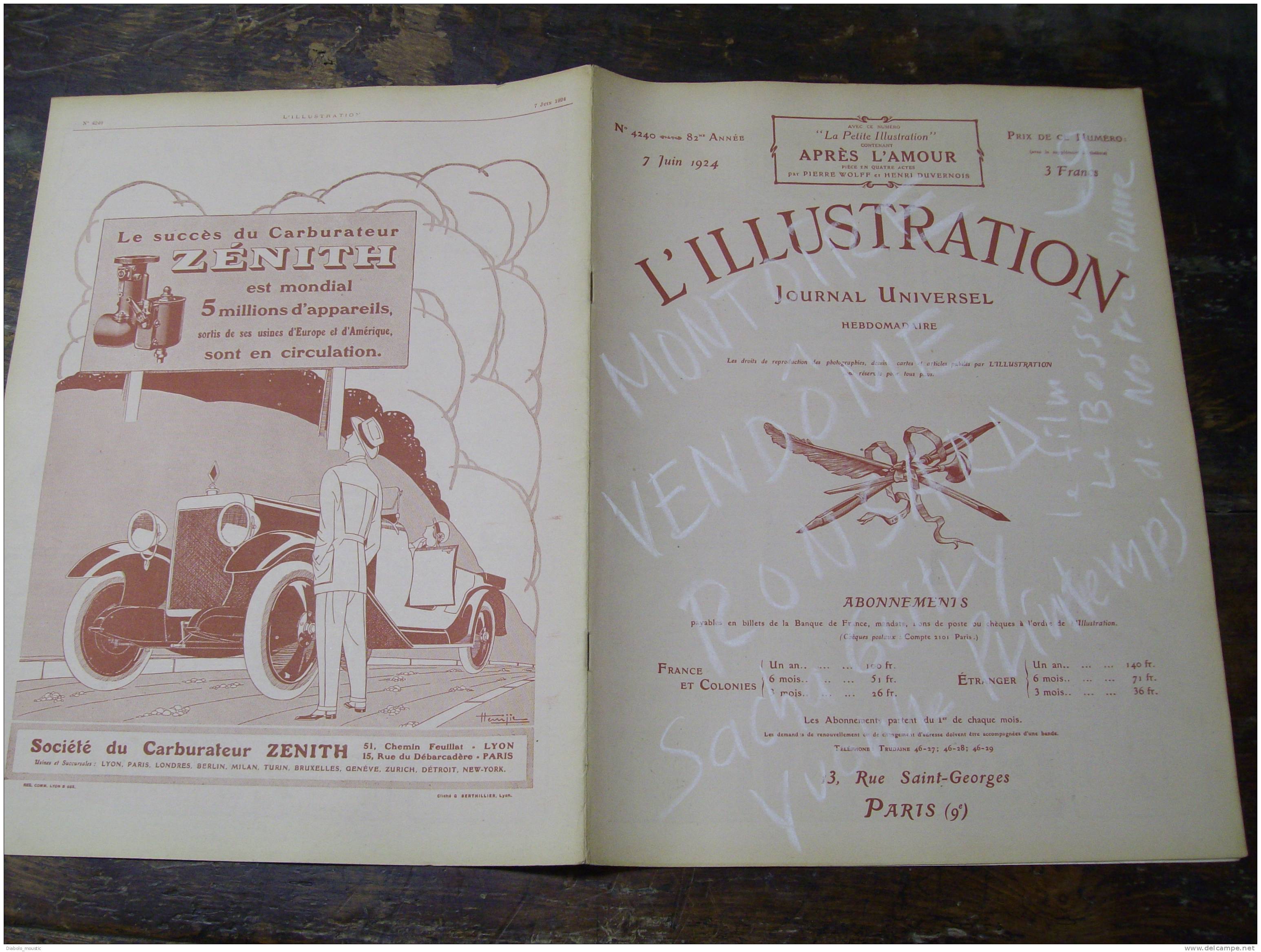 1924 MONTOIRE Vu Depuis Le Château ; Les Transformations De Sacha Guitry ; Les Poupées De Provinces à PARIS ..........; - L'Illustration