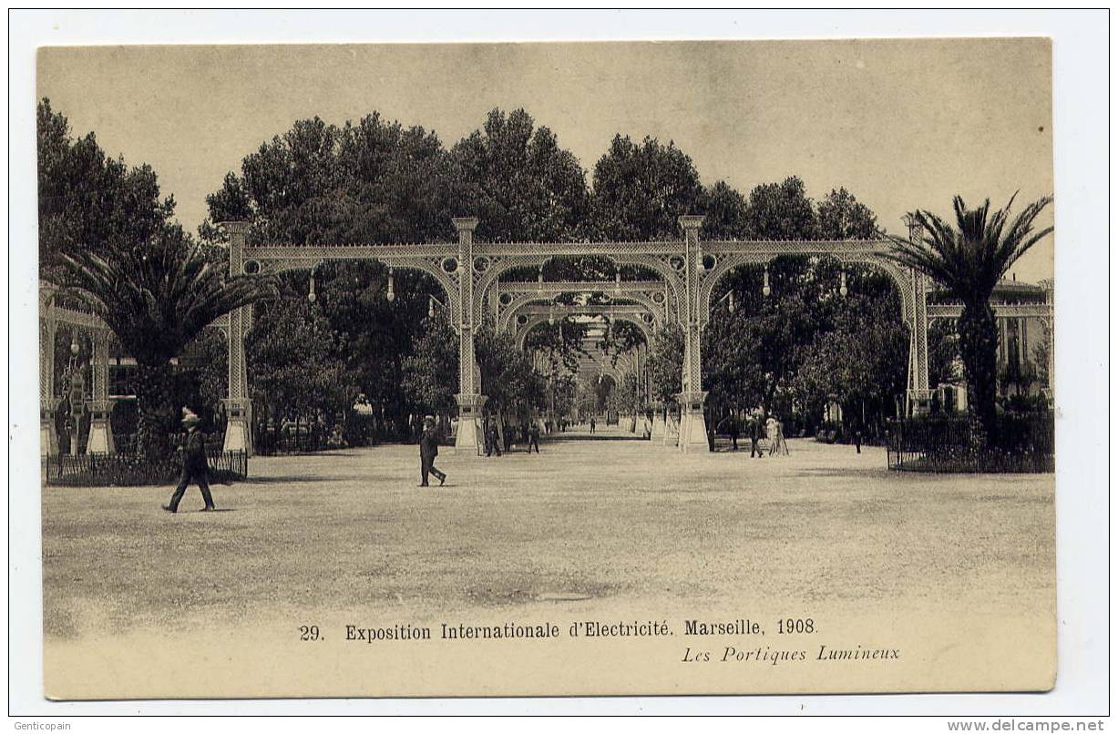 Q28 - MARSEILLE - 1908 - Exposition Internationale D'électricité - Les Portiques Lumineux - Exposition D'Electricité Et Autres