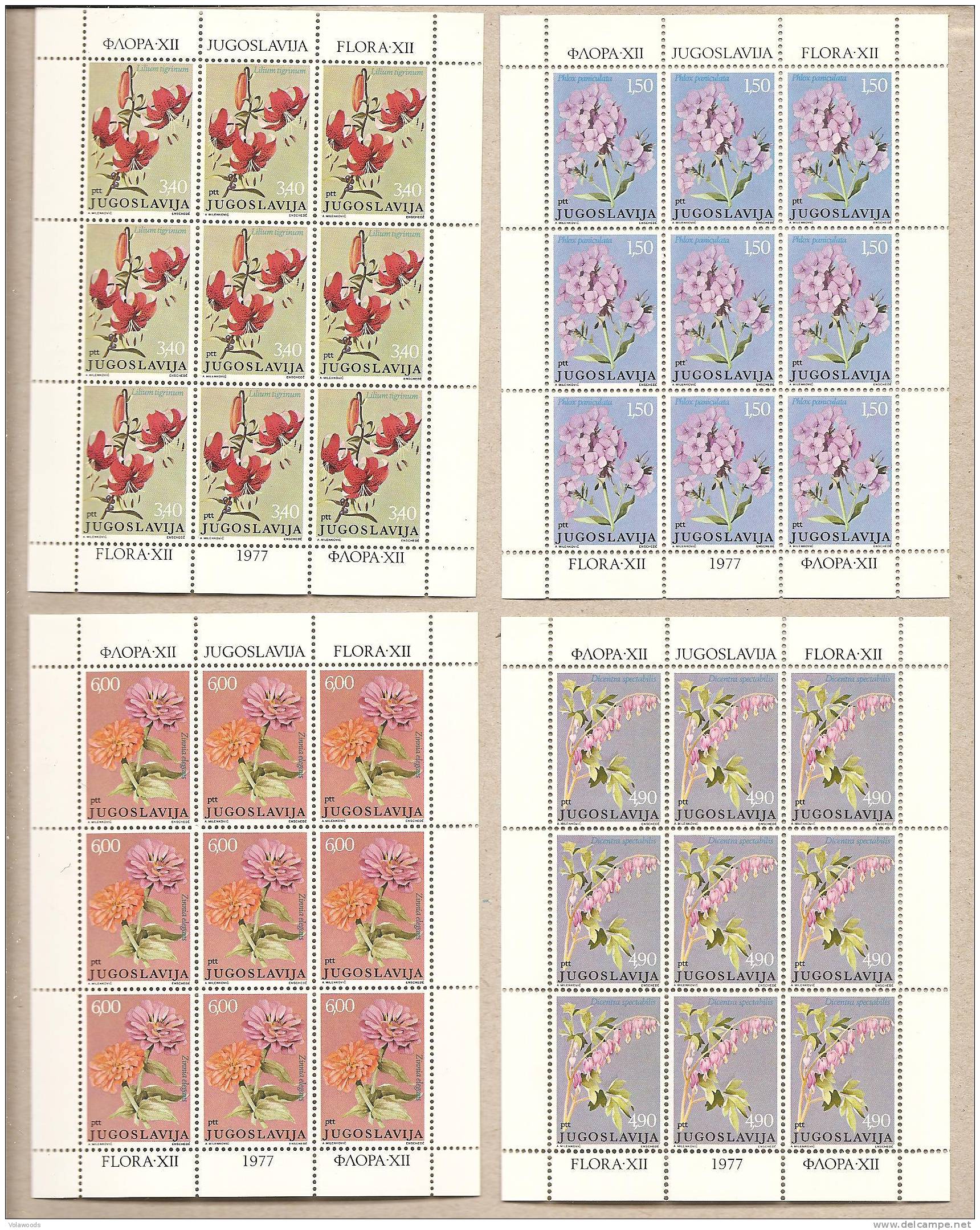 Jugoslavia - Serie Completa Nuova In Minifogli - UNIFICATO N° BF 1565/70 - 1977 - G - Blocks & Sheetlets