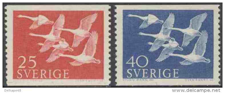 Danmark Denmark Dänemark 1956 Mi 364 /5 YT 372 /3 ** Cygnus Cygnus : Whooper Swan / Singschwan - NORTH: Day Of The North - Neufs