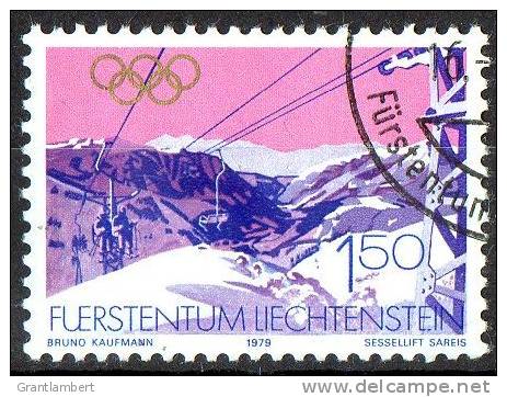 Liechenstein 1979 Winter Olympic Games 1f50 Ski-lift Used  SG 734 - Oblitérés