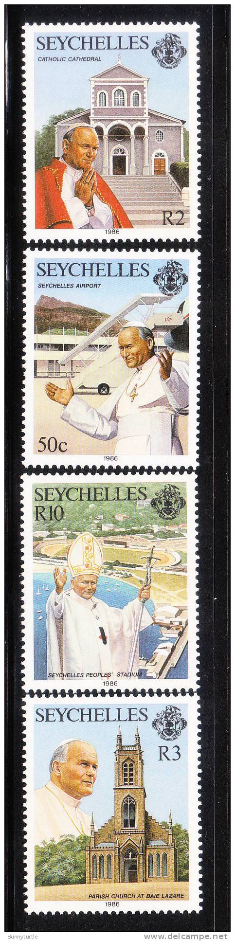 Seychelles 1986 State Visit Of Pope John Paul II MNH - Seychelles (1976-...)