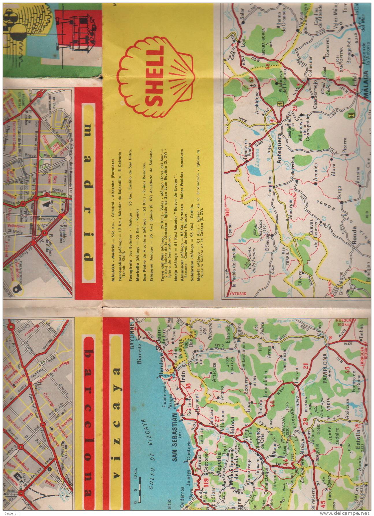 CARTE ROUTIERE ESPAGNE -PORTUGAL-1958 - Carte Stradali