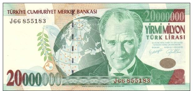 TURKEY  20.000.000 LIRA L. 1970 (2000) PICK 215 UNC - Turkey