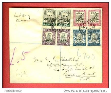 SWA 1938 Last Day Cover 172-179 With Address - Namibia (1990- ...)